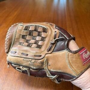 Rawlings Billy Williams GJ67 Basket-Web Leather Baseball Glove Brown Vintage LHT